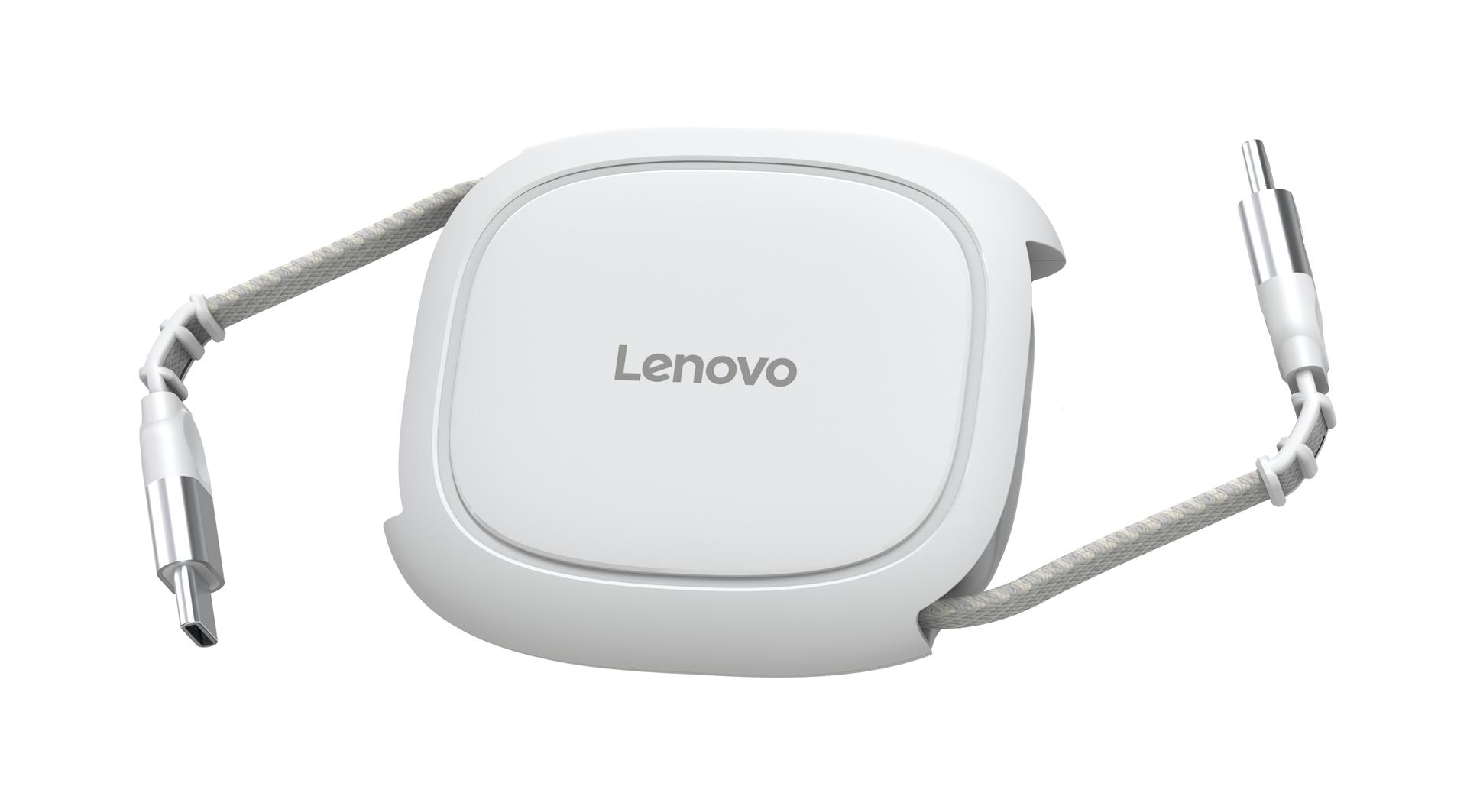 Lenovo 240W USB-C Retractable Cable White מבט צד