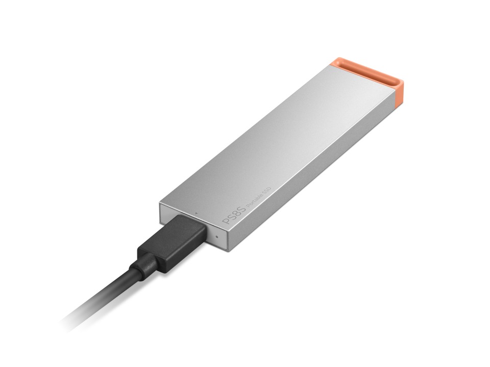 Lenovo PS8S Portable SSD 512GB Cool Grey מבט צד