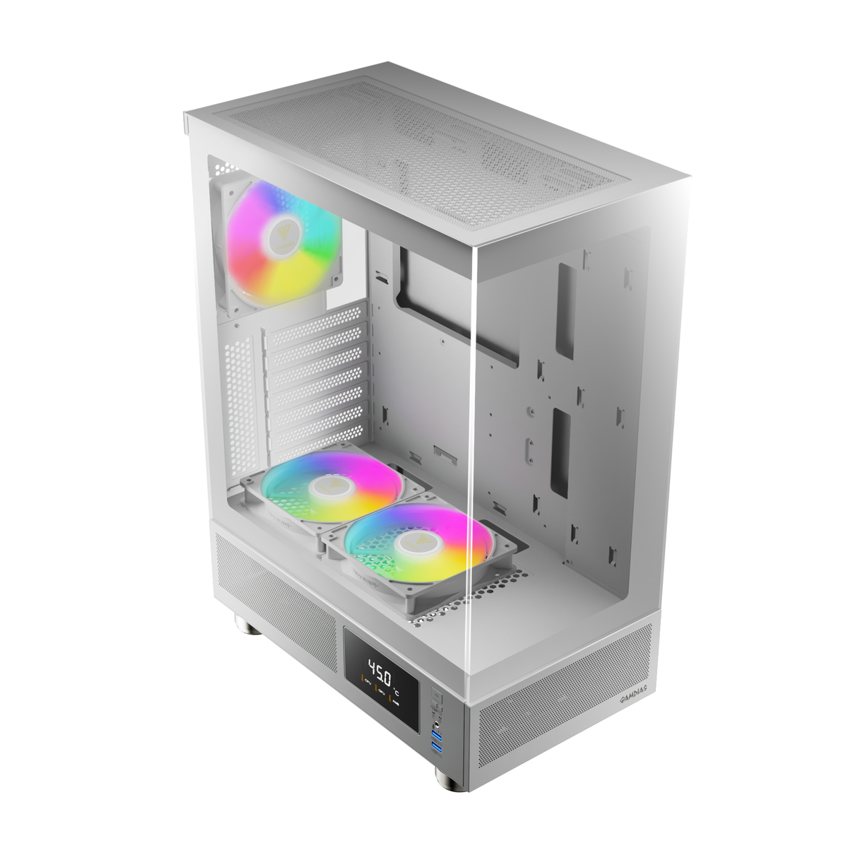 ATX GAMDIAS ATLAS E1 WH Front: 3x ARGB, B760 wifi bomer