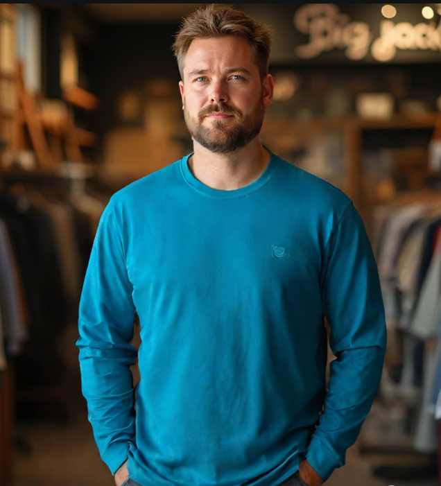 חולצת טריקו ניקי 100 % כותנה חלקה בצבע כחול