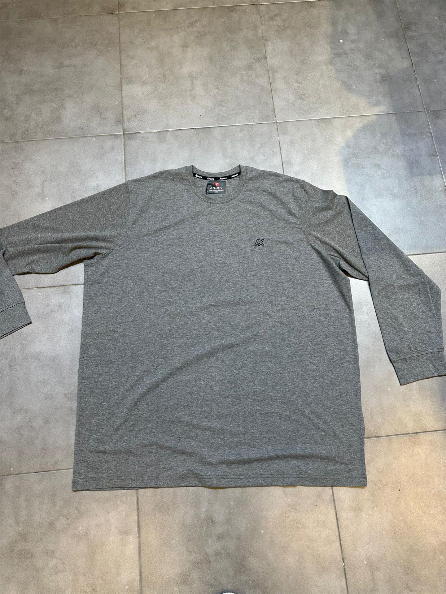 חולצת טריקו ניקי 100 % כותנה שרוול ארוך אפור