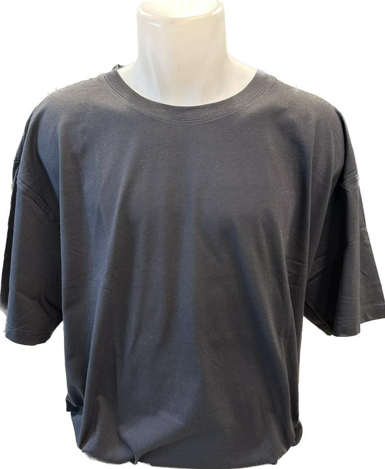 חולצת בייסיק שרוול קצר חלקה צבע שחור