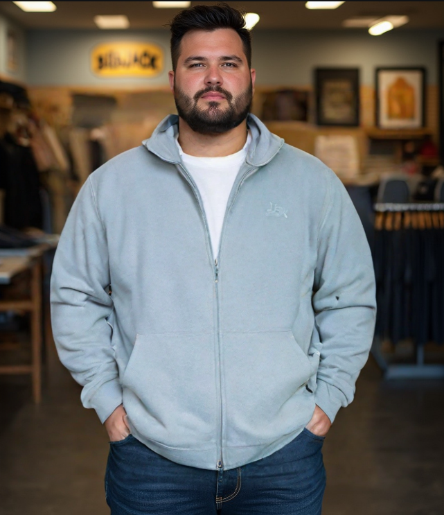 קפוצ'ון פוטר עבה עם רוכסן מלא  כחול בהיר