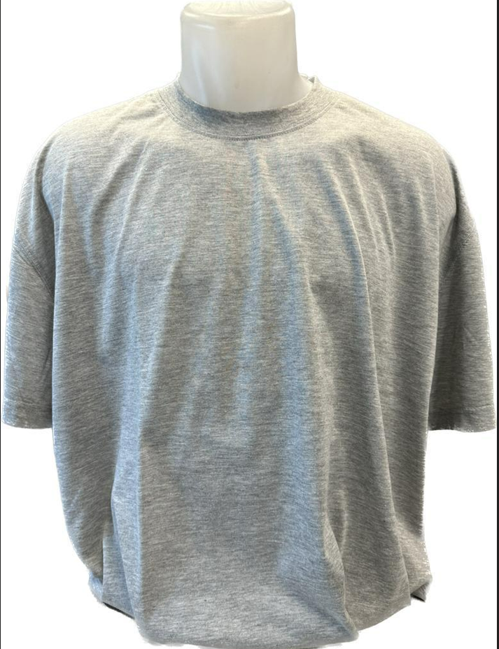 חולצת בייסיק שרוול קצר חלקה צבע אפור