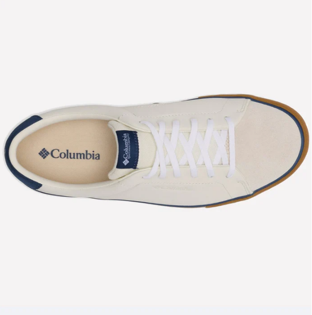 נעלי סניקרס של קולומביה במראה אורבני קלאסי, המשלבות בין עור איכותי לחומרים סינתטיים למראה נקי ואלגנטי  צבע לבן /כחול מידה 43/44/45