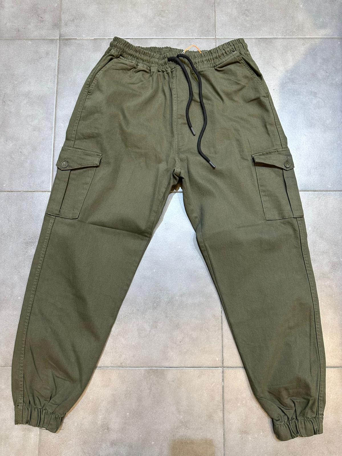 מכנס קרגו /ג'וגר דגמ"ח עם גומי צבע ירוק