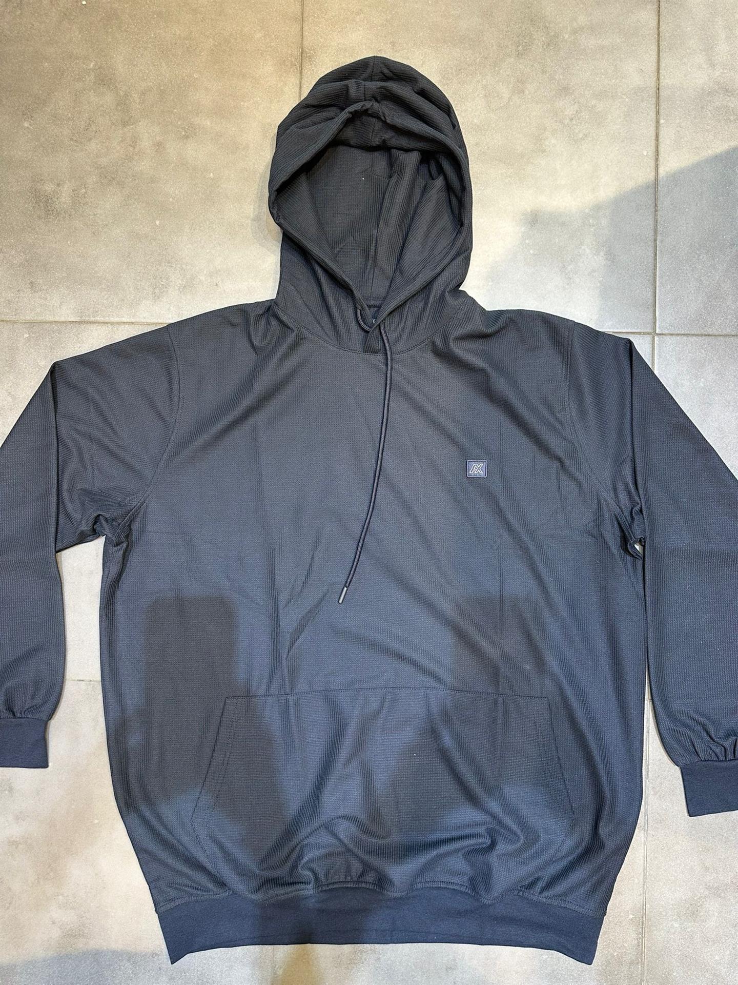 קפוצ'ון דק הודיס בד  מיוחד וואפל צבע כחול נייבי כהה