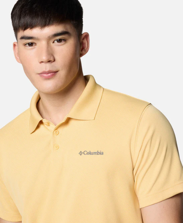 חולצת פולו COLUMBIA  לגברים -  DRY FIT Utilizer Polo צבע צהוב מנגו דריי פיט