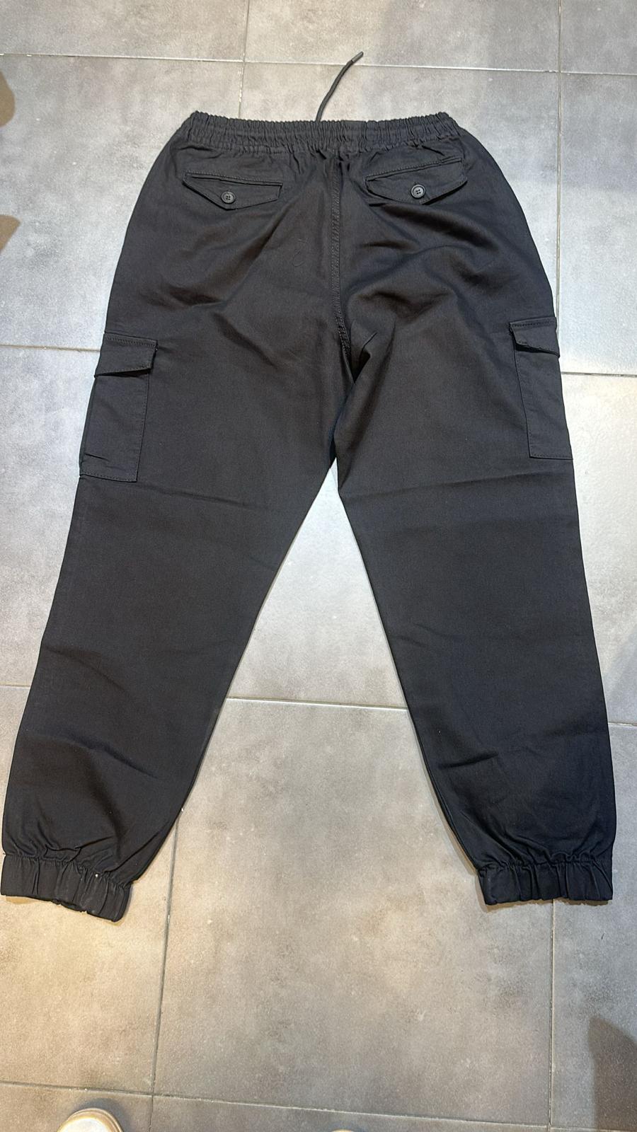 מכנס קרגו /ג'וגר דגמ"ח עם גומי צבע שחור