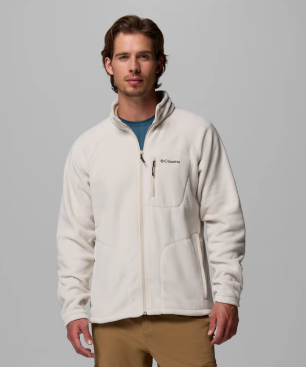 מעיל פליס  COLUMBIA לגברים - Fast Trek Full Zip צבע אוף וויט