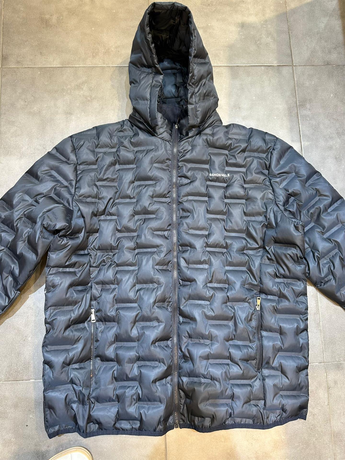 מעיל קל  מפוף מחמם עם כובע נשלף  דגם פרימיום בצבע שחור