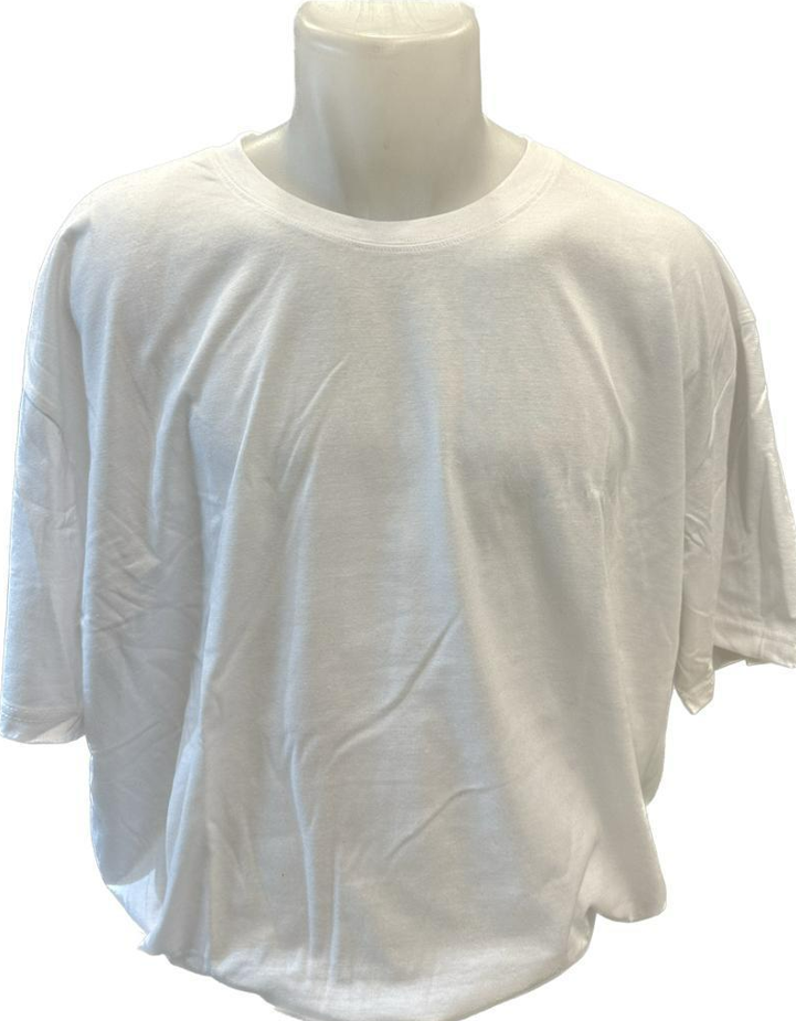 חולצת בייסיק שרוול קצר חלקה צבע לבן