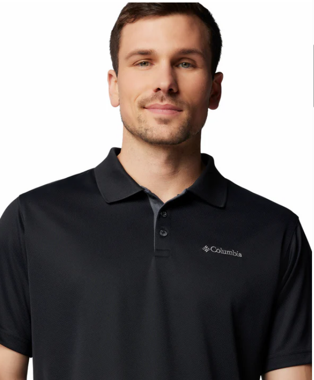 חולצת פולו לגברים  COLUMBIA - Utilizer Polo צבע שחור דריי פיט