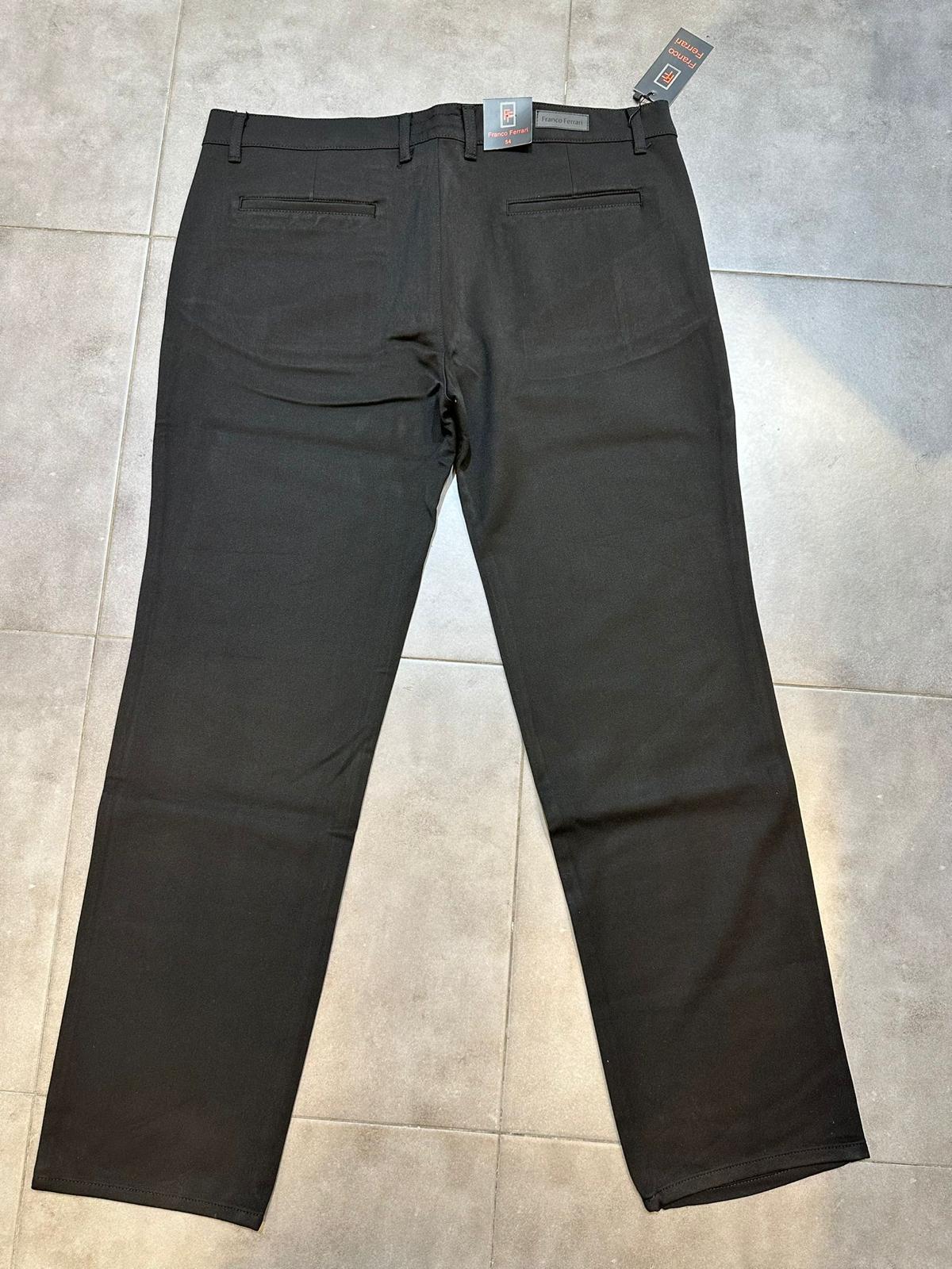 מכנס אלגנט צעיר כיס אלכסון מבד כותנה מעורב צבע שחור