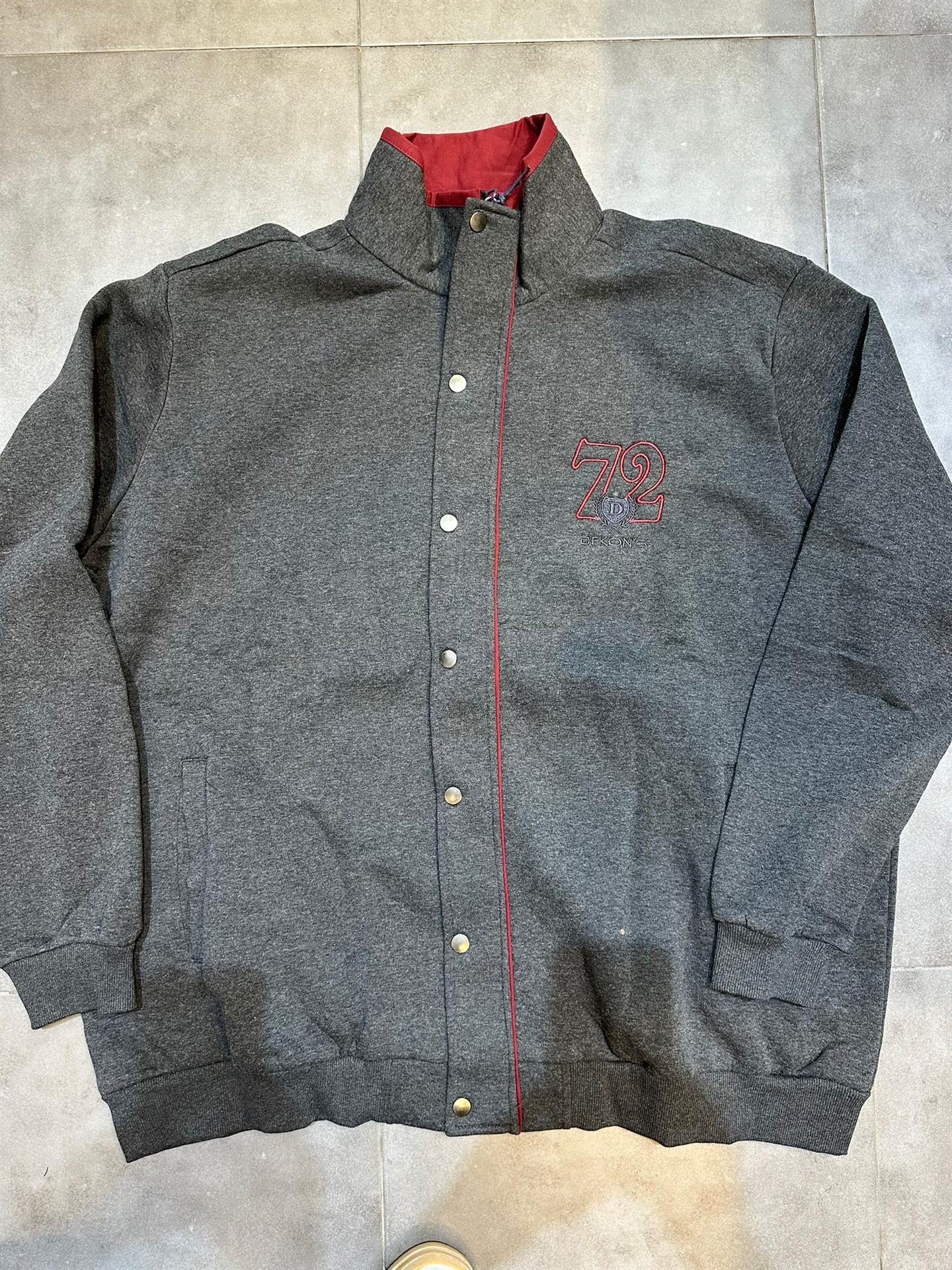 עליונית רוכסן מלא עם תיק תק מעל פוטר איכותי מאוד צבע אפור כהה