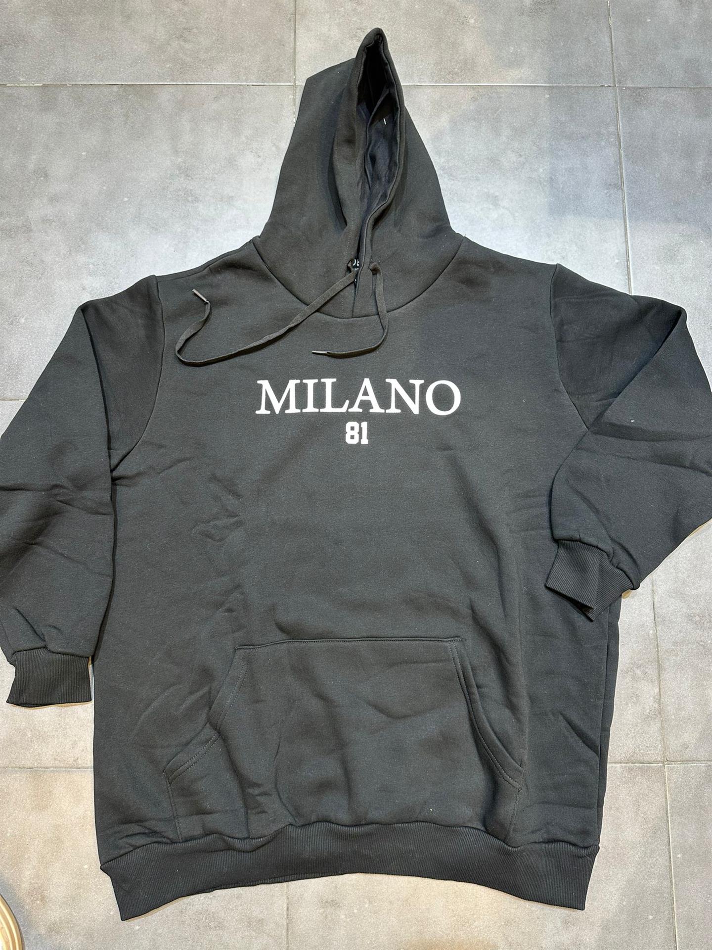 קפוצ'ון פוטר עבה הודיס צבע שחור עם הדפס 