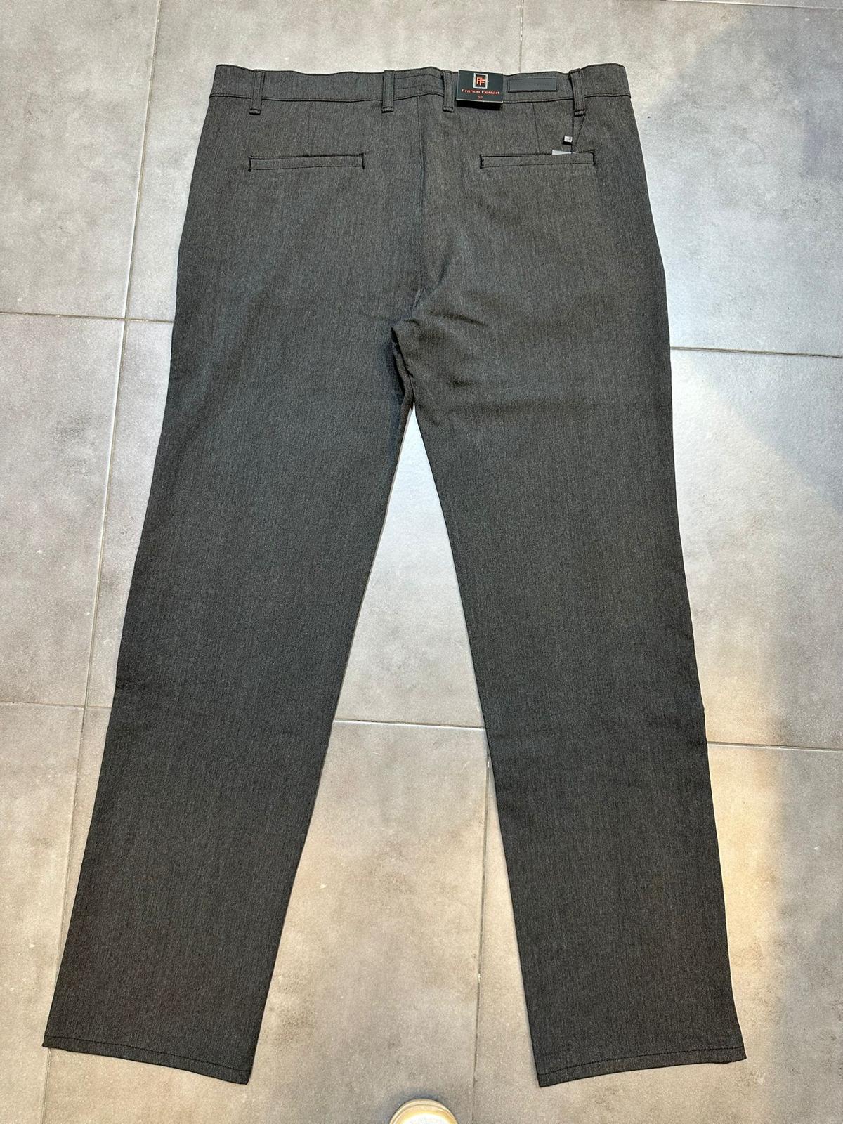 מכנס אלגנט צעיר כיס אלכסון מבד כותנה מעורב צבע אפור כהה