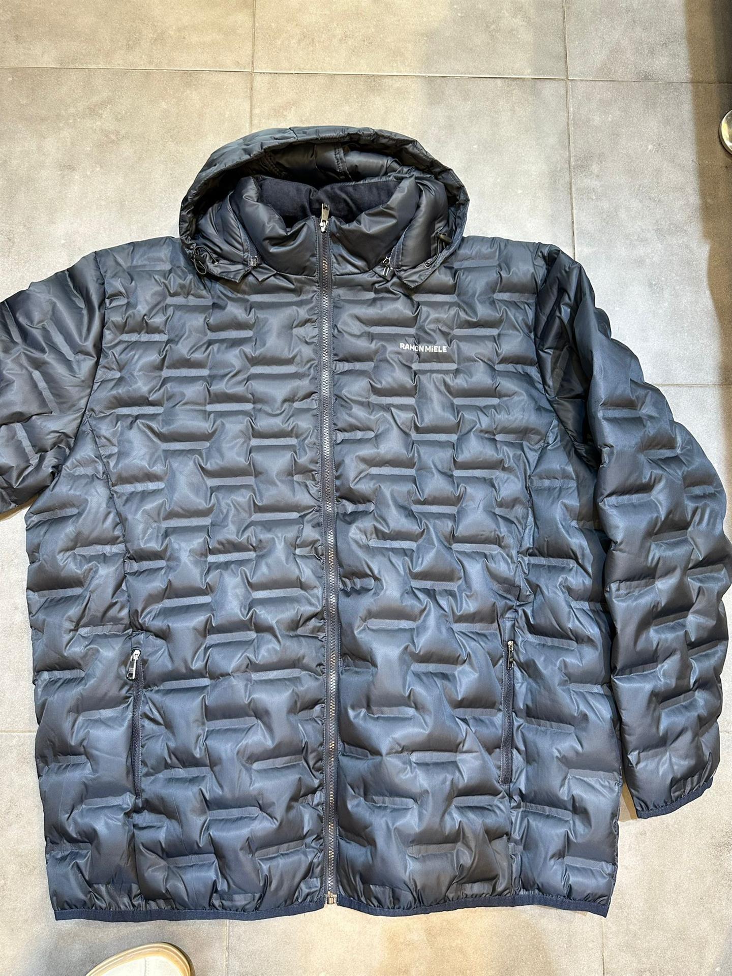 מעיל קל  מפוף מחמם עם כובע נשלף  דגם פרימיום בצבע כחול