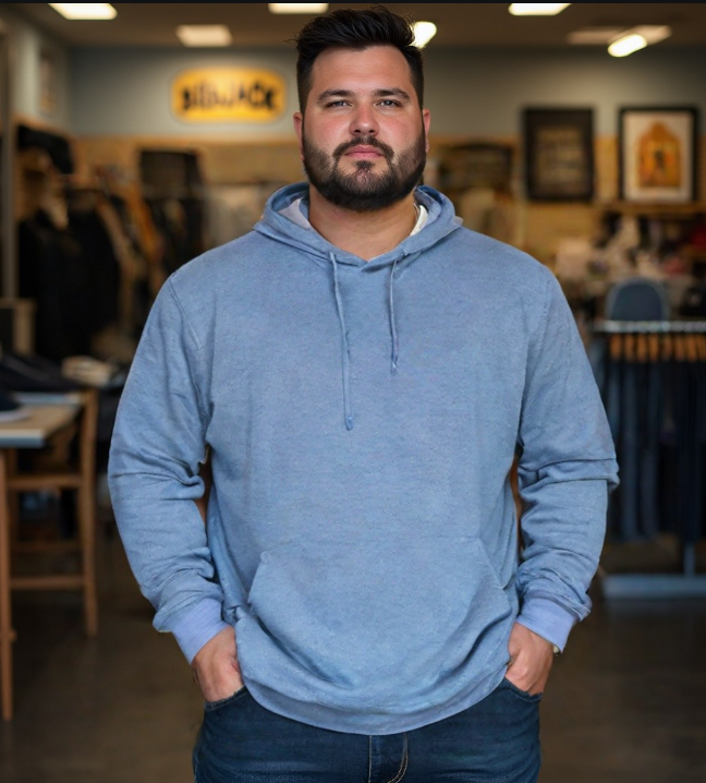 קפוצ'ון דק הודיס בד  מיוחד וואפל צבע כחול