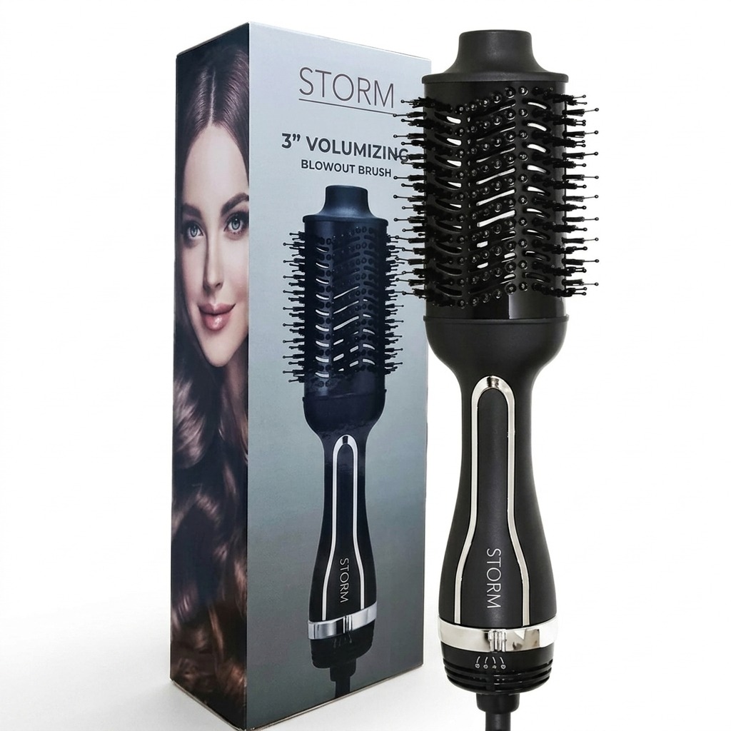 מברשת פן חשמלית 4 פעולות ב1 סטורם STORM – שחור